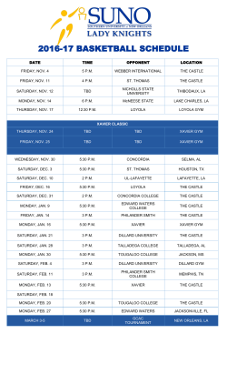 2016-17 basketball schedule - Southern University at New Orleans