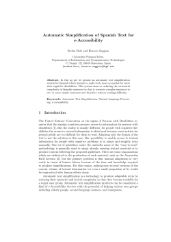 Automatic Simplification of Spanish Text for e