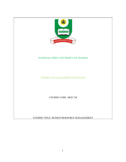 MGS720 - National Open University of Nigeria