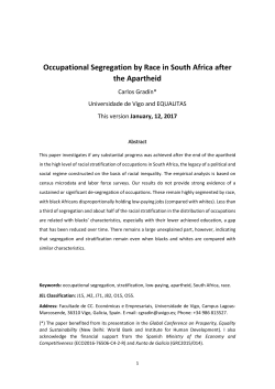 Occupational Segregation by Race in South Africa after the Apartheid
