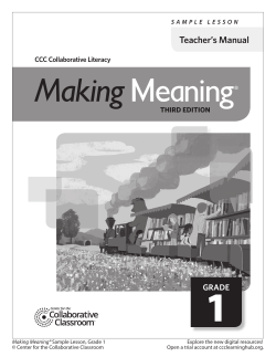 Teacher`s Manual - Center for the Collaborative Classroom