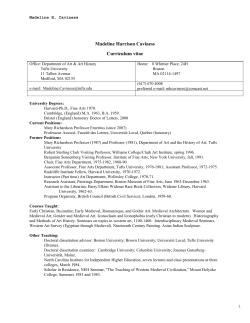 Madeline Harrison Caviness Curriculum vitae