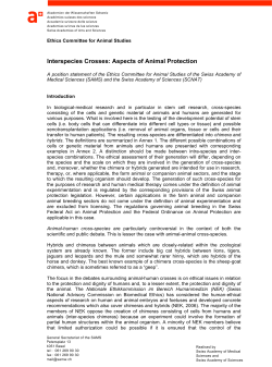 Interspecies Crosses: Aspects of Animal Protection (2009)