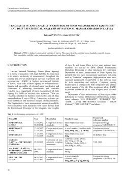 traceability and capability control of mass measurement equipment