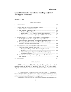 Special Solicitude for States in the Standing Analysis