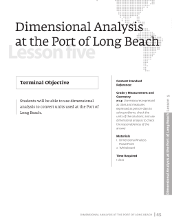 Dimensional Analysis at the Port of Long Beach