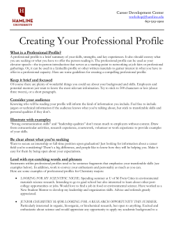 Creating Your Professional Profile