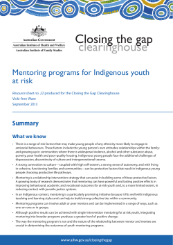 Mentoring programs for Indigenous youth