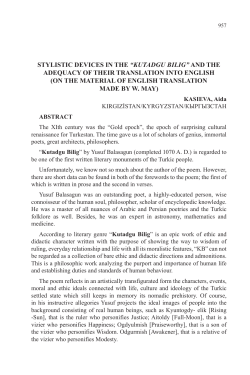 STYLISTIC DEVICES IN THE &ldquo;KUTADGU BILIG&rdquo; AND THE