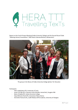 Page Report on the Fourth Project Meeting - Travelling TexTs