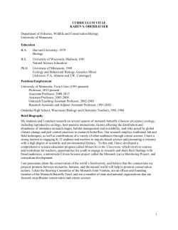 Karen Oberhauser - Office of the Vice Chancellor for Research and