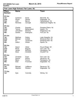 Place Name Town Bantam March 22, 2015 Fair Lawn High School