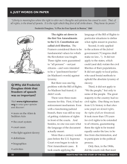 Q: Why did Frederick Douglass think that freedom of speech was so