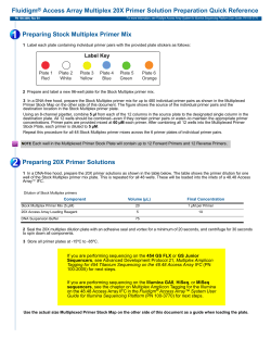 Access Array Multiplex 20X Primer Solution Preparation