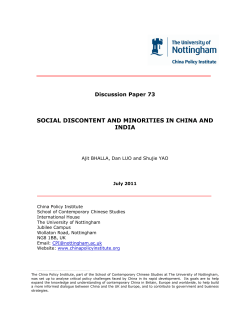 Indian and Chinese Minorities