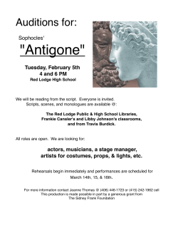 Antigone Audition Flyer - The Red Lodge Area Community Foundation