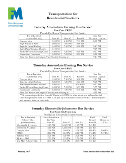 Bus Schedule for FM Residential Students