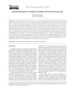Sentencing Disparity: Aboriginal Canadians, Drunk Driving and Age