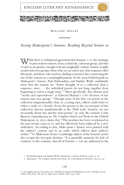 Sexing Shakespeare`s Sonnets: Reading - ISN-IBEnglish-2011
