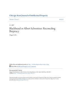 Blackbeard or Albert Schweitzer: Reconciling Biopiracy
