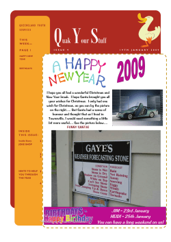 January 19 - Queensland Youth Services Inc.