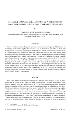 effective sampling area: a quantitative method for sampling crayfish