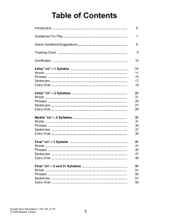 Table of Contents