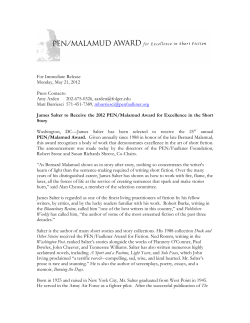 James Salter to Receive the 2012 PEN/Malamud Award for