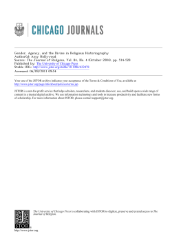 Gender, Agency, and the Divine in Religious Historiography