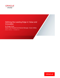 Defining the Leading Edge in Value and Innovation