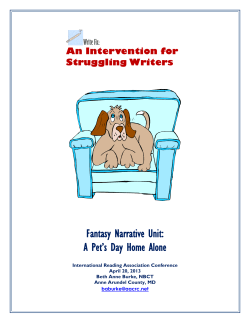 Fantasy Narrative Unit: A Pet`s Day Home Alone