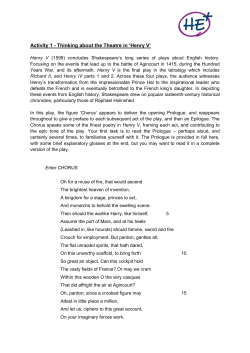 Activity 1 - Thinking about the Theatre in `Henry V`