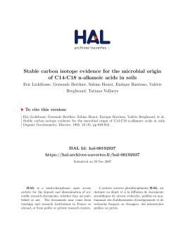 Stable carbon isotope evidence for the microbial origin of C14