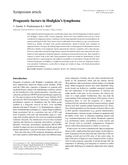 Prognostic factors in Hodgkin`s lymphoma