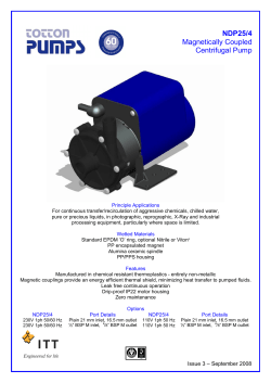 NDP25/4 Magnetically Coupled Centrifugal Pump