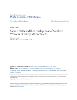 Samuel Slater and the Development of Southern Worcester County
