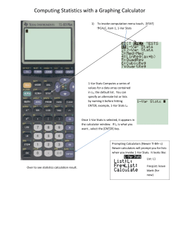 Computing Statistics with a Graphing Calculator