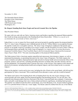 November 12, 2016 The Honorable Barack Obama President of the