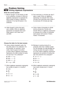 Problem Solving 1-2 - Jefferson School District