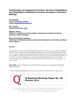 Introduction to Q-Squared in Policy: the Use of