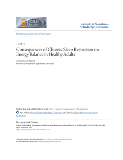 Consequences of Chronic Sleep Restriction on Energy Balance in