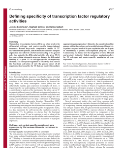 Defining specificity of transcription factor regulatory activities