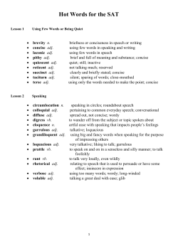 Hot Words for the SAT