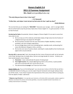 Honors English 5-6 2011-12 Summer Assignment
