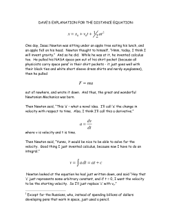 F = ma v = adt = at + c