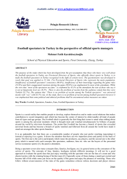Football spectators in Turkey in the perspective of official sports