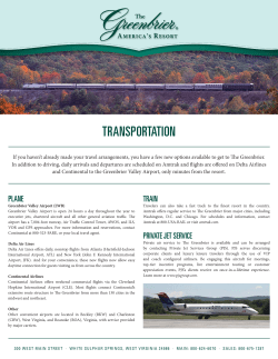 Getting to The Greenbrier® by Plane, Train and Car