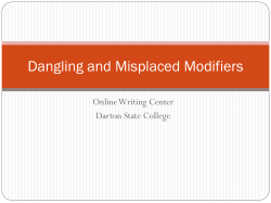 Dangling and Misplaced Modifiers