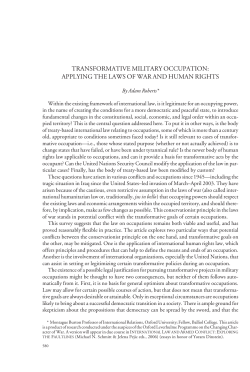 transformative military occupation: applying the laws of war and