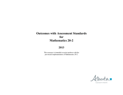 Outcomes with Assessment Standards for Mathematics 20-2